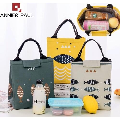 Cooler Lunch Bag Fashion Multicolor Bags Women Waterproof Hand Pack Thermal Breakfast Box Portable Picnic Travel