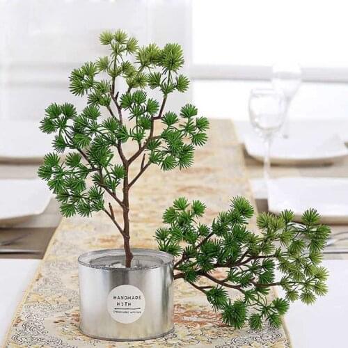 Artificial Plant Fake Plants Pine Branch Plastic Green Plants For Home Office DIY Decoration Simulation Flowers Plants