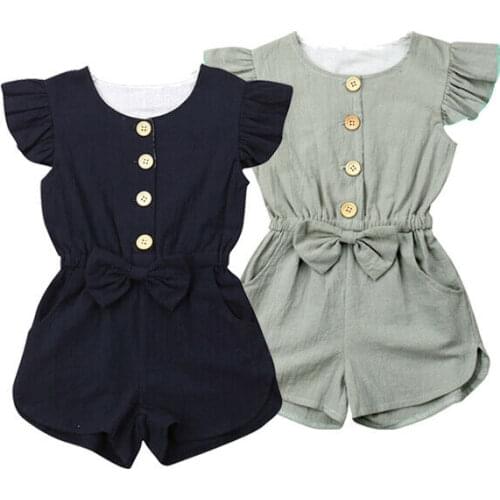 1-6Years Girl Clothes Baby Girls Summer Ruffles Sleeve Romper Kids One Piece Jumpsuit Outfits Toddler Clothes Sunsuit
