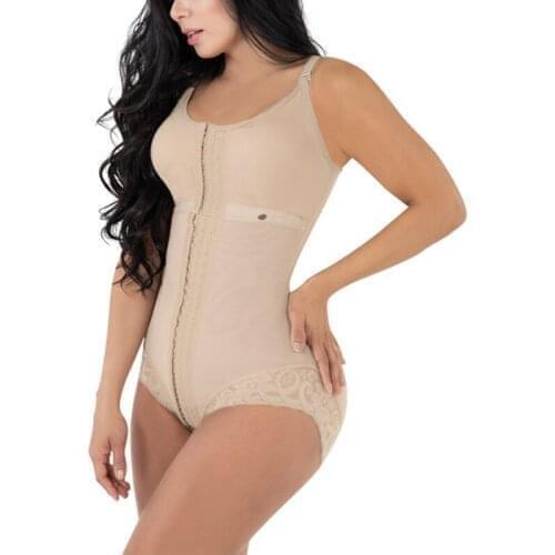 High Compression Shapewear With Hook Shaper Adjustable Bra Slimming Bodysuit Women Lace