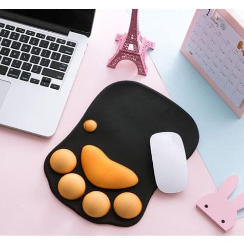 Cute Cat Paw Mouse Pad Kawaii Gaming Desk Pad Nonslip Silicone Mice Mat Table Mat Laptop Game Computer Keyboard Desk Set