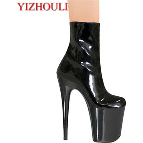 20cm It has high gloss and sexy runway boots, pole dancing shoes, high heels and sexy shoes