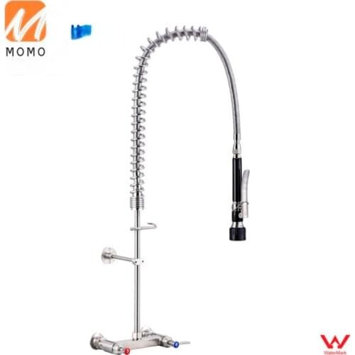 Double Lever Water Watermark 304 Stainless Steel Wall Mounted Kitchen Tap