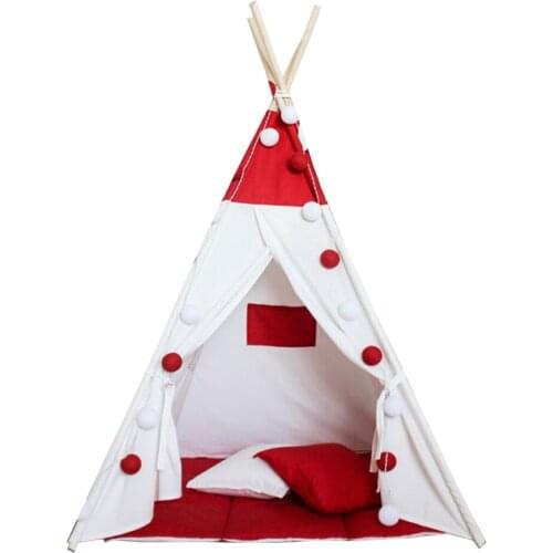 New design red color with flags kids play tent indian teepee children playhouse teepee