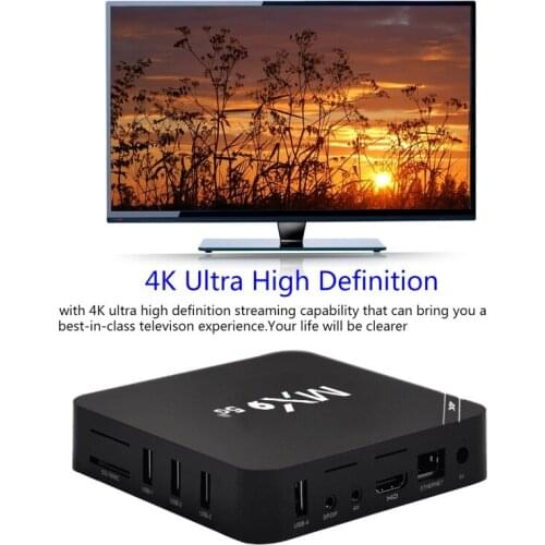 TV Box Upgraded 5.0Ghz Wireless Smart TV Box 1GB Memory Quad-Core 64bit Cortex-A53 Dual WiFi 2.4GHz/5GHz Support 4K 3D Video