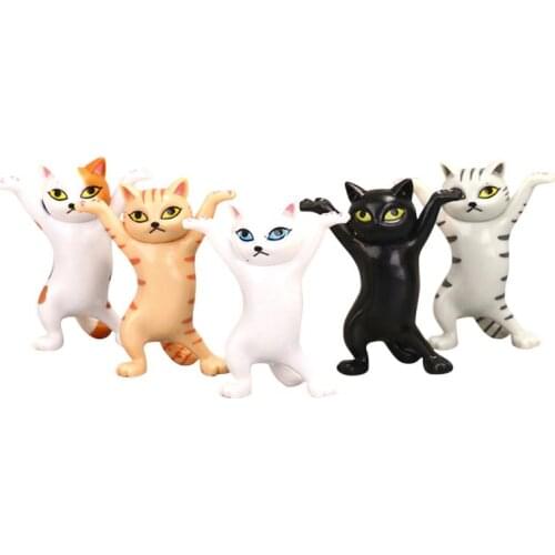 Enchanting Cat Pen Holder Black Cat Carrying Coffin Bracket Cute Decoration Hand-made Car Auto Home Decore Easter Decoration