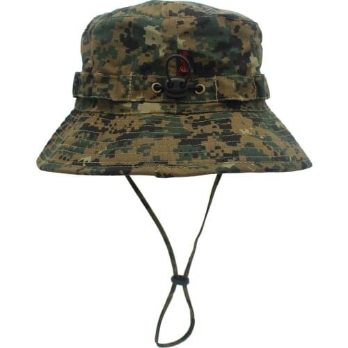 Outfly Bionic Jungle Hat Bucket Hat Digital Camouflage Army Hat Outdoor Camping Men Short Brim Hat