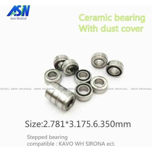 KAVO compatible handpiece bearing dental bearings ceramic balls with dust cover 10pcs stepped bearing