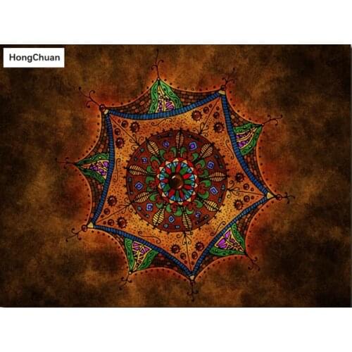 Full square/round diamond painting "abstract colorful" cross embroidery rhinestone 5D DIY religious mandala mosaic decoration