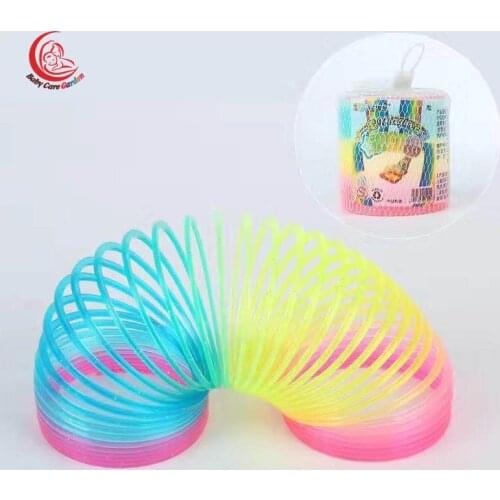 Rainbow Spring Coil Toys Plastic Folding Spring Coil Sports Games Children Funny Fashion Puzzle Creative Toys Children Christmas