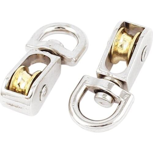 2-Piece 12mm Diameter metal Single Sheave Fixed Eye Rope Pulley - Silver