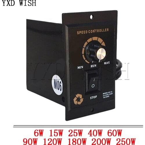AC Motor Speed Pinpoint Regulator Controller 6W 15W 25W 40W 60W 90W 120W 180W 200W 250W AC 220V Forward & Backward 50/60hz