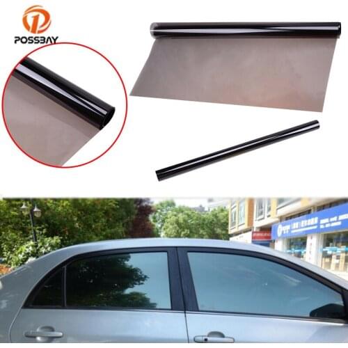 POSSBAY 50*300cm Black Car Window Tint Film Roll VLT 1% Auto Glass Tinting Film House Office Sunshade Solar Protection Foil