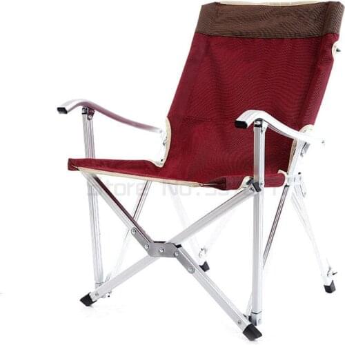 Outdoor ultra light aluminum alloy folding chair household portable lunch break Chair Recliner back chair