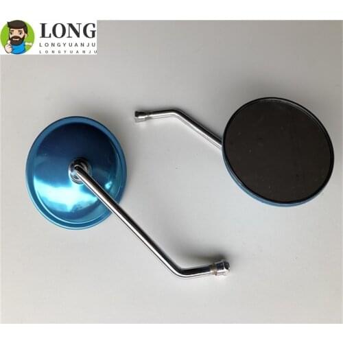 1 Pair Universal 10mm Motorcycle Rearview Side Mirror Chrome Round Rear Mirror For Honda For Kawasaki For Suzuki For Yamaha