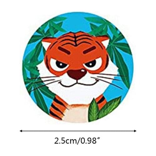W3JF 1 Roll Cartoon Animal Stickers Adhesive Tape Child Teacher Reward Sticker Gifts