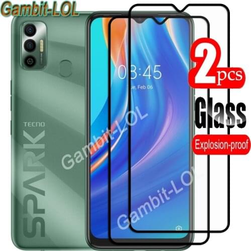 9H Tempered Glass For Tecno Spark 7 6.5" Full Coverage Screen Protector Protective Film ON Tecno Spark7 7T KF6j, KF6i