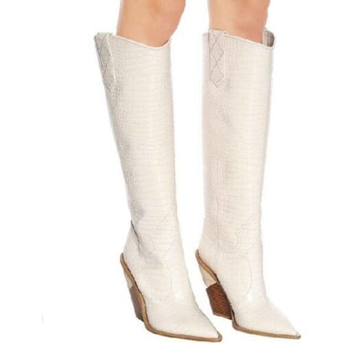 2019 Winter Thigh High Boots Woman Over The Knee Boot Women Snow Fur Bottine Leather Ladies High Heel Shoe Lady Chaussure