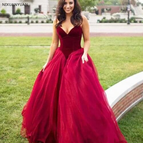 2021 New Stylish Princesss Tulle Ball Gown Evening Dresses Long Sexy V Neck Prom Dresses Formal Dress Robe De Soiree Robe Longue