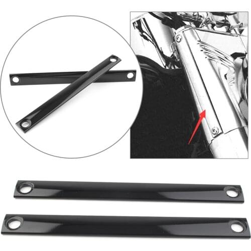 1 Pair Black Motorcycle Fork Panel Accent Strips Fits for Harley Davidson FLST 1996-UP CNC Aluminum