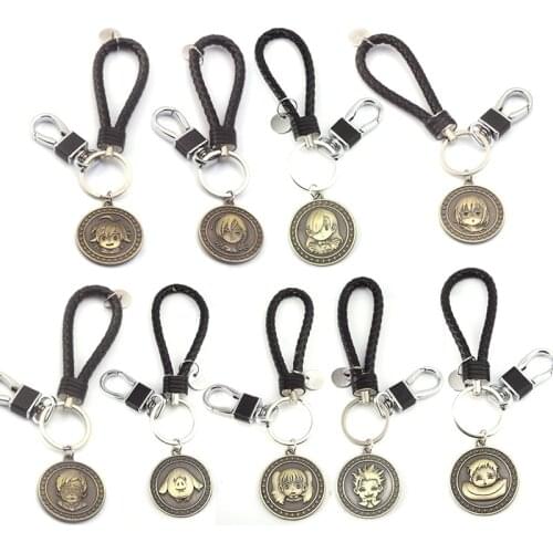 1 Pcs Cute Anime The Seven Deadly Sins Keychains Figure Meliodas Hawk King Diane Metal Pendant Keyring Men Women Gifts Toys