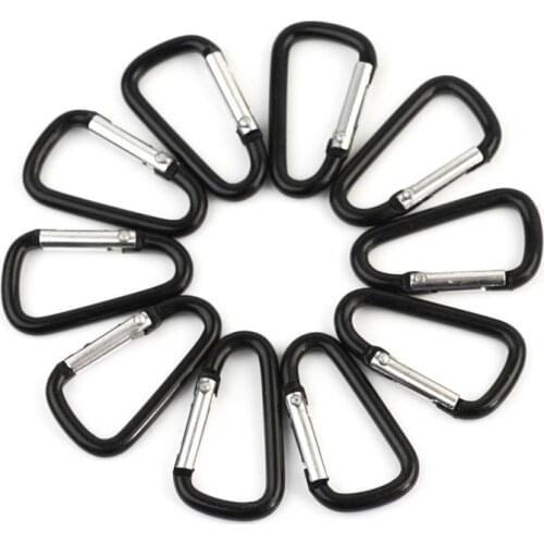10pcs Aluminium Alloy Safety Buckle Keychain Climbing Button Carabiner Camping Hiking Hook Outdoor Sports Survial Tools #T3P