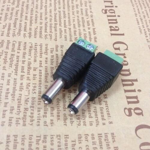 10pcs/lot DC5.5 * 2.1 male green terminal 12V with a column power plug terminal monitoring camera without welding