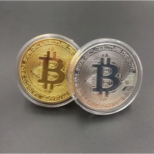 3PCS Creative Souvenir Gold Plated Bitcoin Coin Collectible Great Gift Bit Coin Art Collection Physical Gold Commemorative Coin
