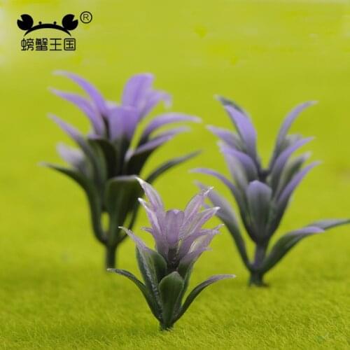 50pcs Grass Flower Model Miniature Model Shrub Artificial Plastic Model Grasses Garden Accessories
