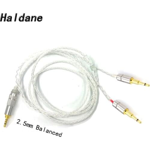 Free Shipping Haldane 3.5/2.5/4.4 Balanced 8core Silver Plated Headphone Upgrade Cable for HE1000 HE400S HE560 Oppo PM-1 PM-2