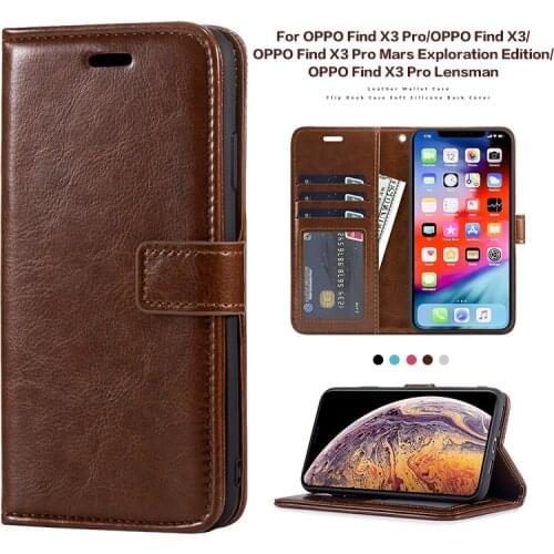 PU Leather Flip Case For OPPO Find X3 Pro Silicone Case Wallet Cover For OPPO Find X3 Pro Mars Exploration Edition Business Case