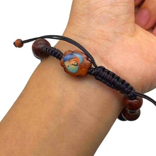 2021 Catholic Rosary Polymer Clay Round Religious Wood Beads Cross Handmade Round Our Lady Of Fatima Lourdes четки католический