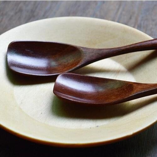 Wooden spoon Japanese tableware soup spoon solid wood soup spoon kitchen dinnerware tools eco-friend holiday gift