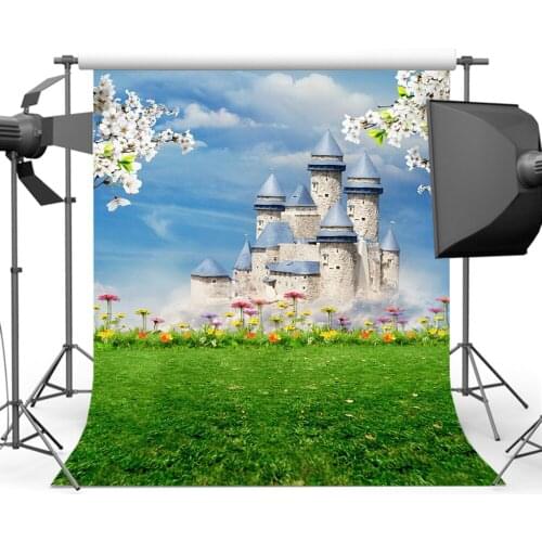 Mehofoto Newborn Photography Background Flower Grass Castle Backdrops for Children Photo Studio Backgrounds Customize S-664