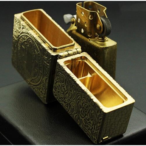 Zorro Kerosene Lighter Handmade Pure Copper Brass Z-915 Retro Heavy Armor Ancient Thickened Collection Gift 220g