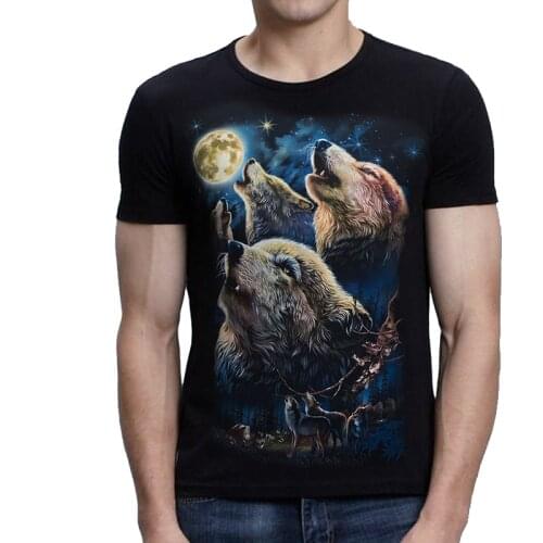 Novelty Shirt Wolves 3D T-shirt Mens Bodybuilding Casual Tights Short Sleeve Fitness Crossfit Shirt Fashion Brand Clothing Hot