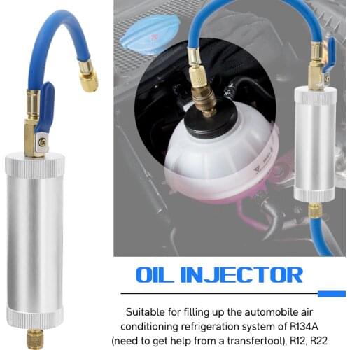 Dye Injector Air Conditioning Car Oil Injection R12 R134A R22 Dye Injection 2 Ounce Pure Liquid Coolant Filler Tube