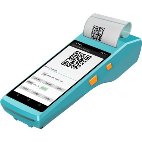 High Battery Capacity 5500mA Android Barcode Scanner Handheld Terminal PDA with receipt printer