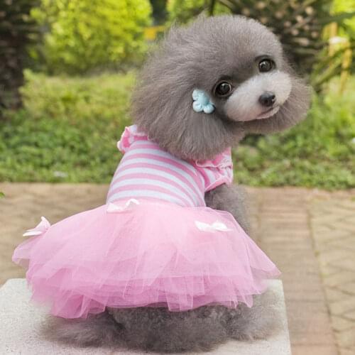 Summer Dog Dress Pet Dog Clothes for Small Dog Wedding Dress Skirt Puppy Clothing Spring Fashion Cotton Pet Clothes XS-XXL