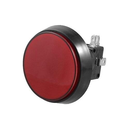 Momentary Arcade Game AC 250V 15A 50mm Dia Circular Push Button Red + Micro Switch 60mm