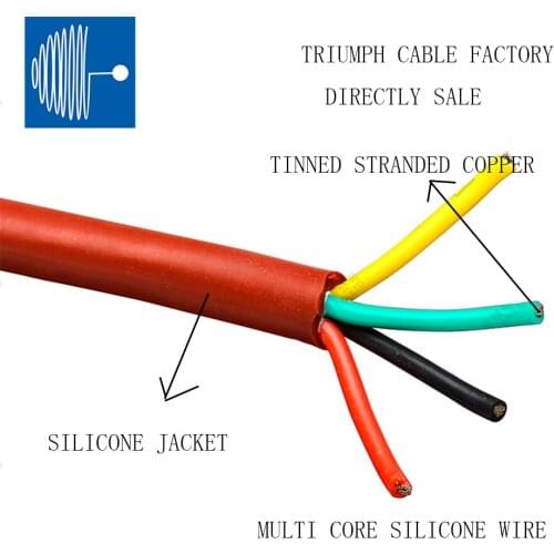 SHENGPAI H05SS-F 180 degree 300V Black 2*1.0mm 3*1.0mm 4*1.0mm sheath silicone rubber insulated power cord multicore cable wire