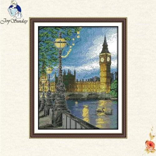 Joy Sunday London bell tower Cross Stitch 11CT 14CT Cross Stitch Set Landscape Cross-Stitch Kit DMC DIY Embroidery Needlework