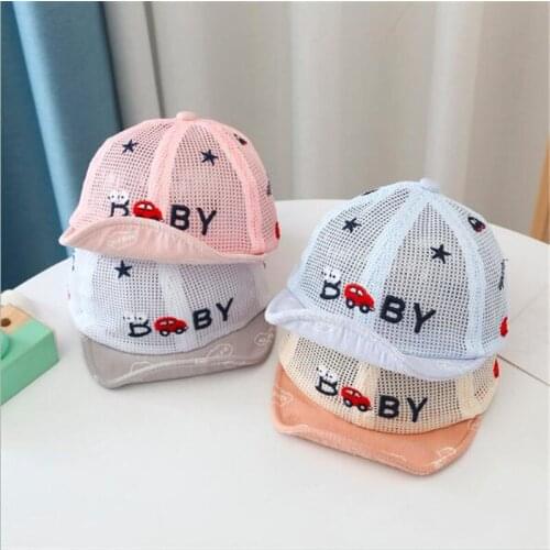 2021 New Baby Mesh Cap Soft Sun Hat Lovely Cartoon Infants Adjustable Baseball Caps Newborn Boys Girl Summer Hat Snapback