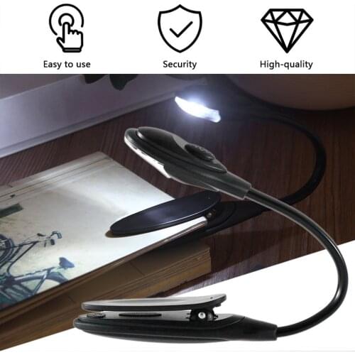 Mini Portable Student Dormitory Lights Clip-On Self Defend Flashlight Book Light Laptop White LED Book Reading Lamp