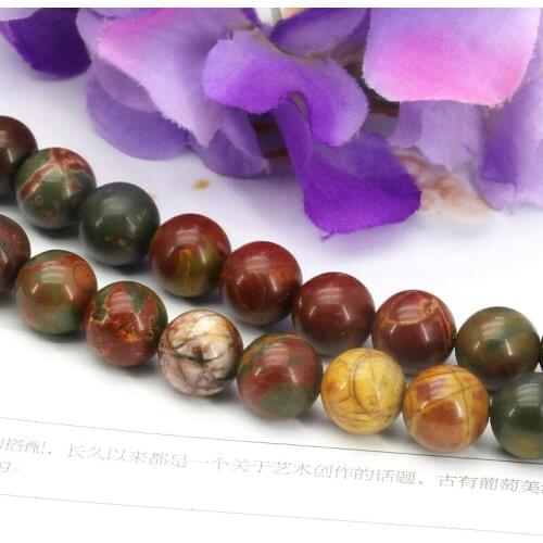 Multicolor picasso round shaped loose beads 10mm 15" 2pc/lot DIY stone beads female jewelry best selling