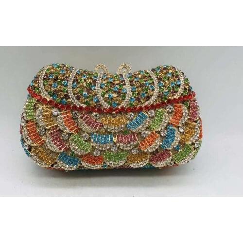 Luxury White Rhinestone Gemstone yellow Party Purse Fashion Women Evening Clutch Bag Clutches Elegant Ladies Dinner Banquet Bags