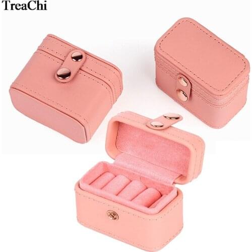 PU Leather Jewelry Box Storage Box Ring Display Case Portable Jewelry Organizer for ear stud Joyeros Organizador De Joyas