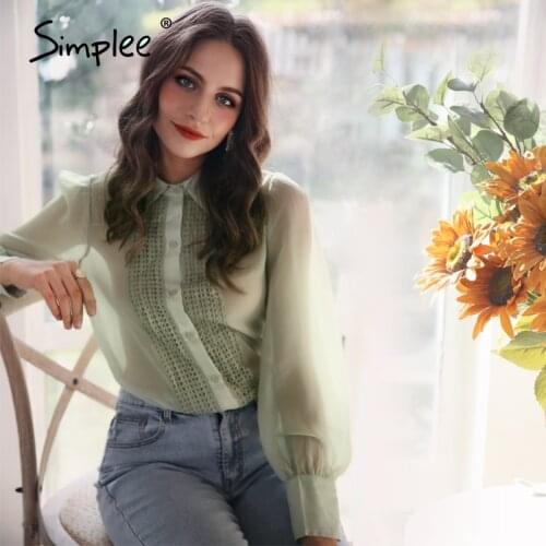 SIMPLEE Womens Chiffon Blouses