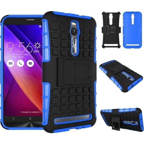 Blue phone case for Asus Zenfone 2 ZE551ML ZE550ML 5.5" 2 in 1 Armor hybrid PC + TPU with Kickstand cover for Asus Zenfone 2