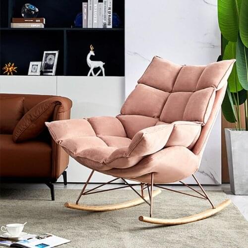 Nordic Rocking Chair Ins Modern Minimalist Adult Creative Rocking Chair Sofa Nap Balcony Lounge Chair Lazy Lounge Chair